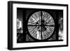 Giant Clock Window - Night View on the New York - B&W-Philippe Hugonnard-Framed Photographic Print