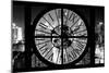 Giant Clock Window - Night View on the New York - B&W-Philippe Hugonnard-Mounted Photographic Print