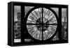 Giant Clock Window - Night View on the New York City II-Philippe Hugonnard-Framed Stretched Canvas