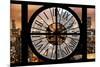 Giant Clock Window - Night View on the New York City-Philippe Hugonnard-Mounted Premium Photographic Print