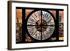 Giant Clock Window - Night View on the New York City-Philippe Hugonnard-Framed Photographic Print