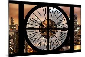 Giant Clock Window - Night View on the New York City-Philippe Hugonnard-Mounted Photographic Print