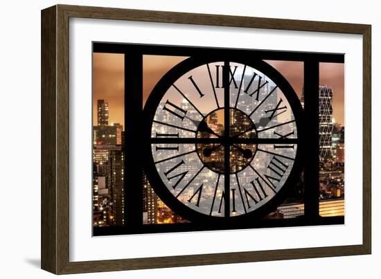 Giant Clock Window - Night View on the New York City-Philippe Hugonnard-Framed Photographic Print