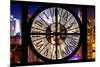 Giant Clock Window - Night View on the New York with the Empire State Building II-Philippe Hugonnard-Mounted Photographic Print