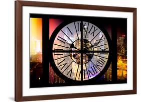 Giant Clock Window - Night View on the New York-Philippe Hugonnard-Framed Photographic Print