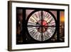 Giant Clock Window - Night View on the New Yorker Hotel with Foggy-Philippe Hugonnard-Framed Photographic Print