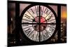 Giant Clock Window - Night View on the New Yorker Hotel with Foggy-Philippe Hugonnard-Mounted Photographic Print