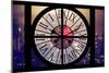 Giant Clock Window - Night View on the New Yorker with Foggy-Philippe Hugonnard-Mounted Photographic Print