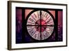 Giant Clock Window - Night View on the New Yorker with Pink Foggy-Philippe Hugonnard-Framed Photographic Print