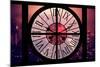 Giant Clock Window - Night View on the New Yorker with Pink Foggy-Philippe Hugonnard-Mounted Photographic Print