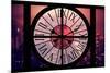 Giant Clock Window - Night View on the New Yorker with Pink Foggy-Philippe Hugonnard-Mounted Photographic Print