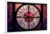 Giant Clock Window - Night View on the New Yorker with Pink Foggy-Philippe Hugonnard-Framed Photographic Print