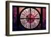 Giant Clock Window - Night View on the New Yorker with Pink Foggy-Philippe Hugonnard-Framed Photographic Print