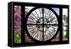 Giant Clock Window - View of a parisian Building - Paris-Philippe Hugonnard-Framed Stretched Canvas