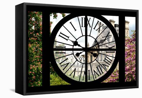 Giant Clock Window - View of a parisian Buildings - Paris II-Philippe Hugonnard-Framed Stretched Canvas