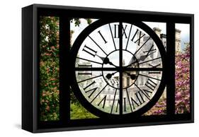 Giant Clock Window - View of a parisian Buildings - Paris II-Philippe Hugonnard-Framed Stretched Canvas