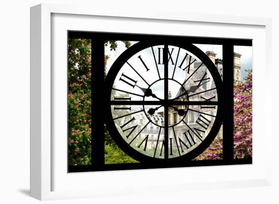 Giant Clock Window - View of a parisian Buildings - Paris II-Philippe Hugonnard-Framed Photographic Print