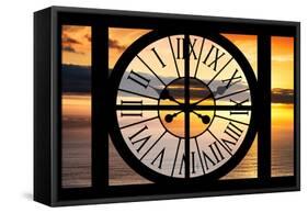 Giant Clock Window - View of a Sunset-Philippe Hugonnard-Framed Stretched Canvas