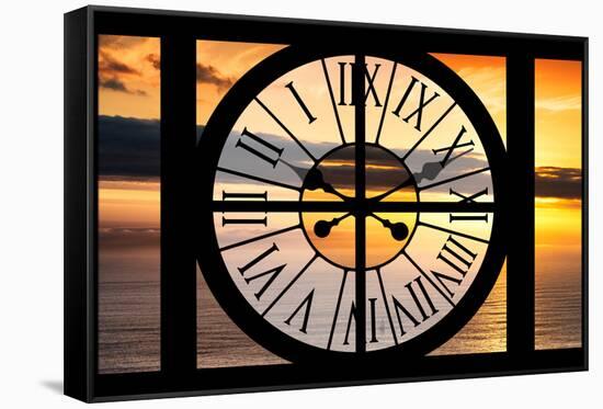 Giant Clock Window - View of a Sunset-Philippe Hugonnard-Framed Stretched Canvas