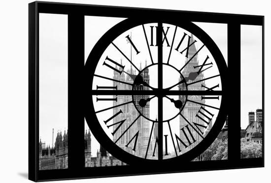 Giant Clock Window - View of Big Ben - London-Philippe Hugonnard-Framed Stretched Canvas