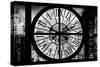 Giant Clock Window - View of Buildings in Garmen District in Winter - Manhattan II-Philippe Hugonnard-Stretched Canvas