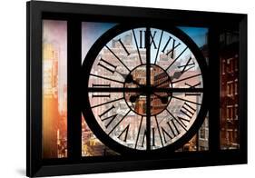 Giant Clock Window - View of Buildings in Garmen District in Winter - Manhattan III-Philippe Hugonnard-Framed Photographic Print