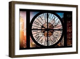 Giant Clock Window - View of Buildings in Garmen District in Winter - Manhattan III-Philippe Hugonnard-Framed Photographic Print