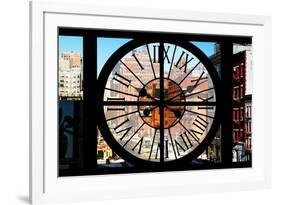 Giant Clock Window - View of Buildings in Garmen District in Winter - Manhattan-Philippe Hugonnard-Framed Photographic Print