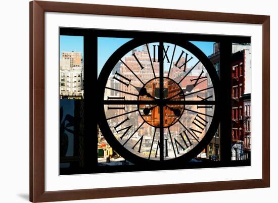Giant Clock Window - View of Buildings in Garmen District in Winter - Manhattan-Philippe Hugonnard-Framed Photographic Print