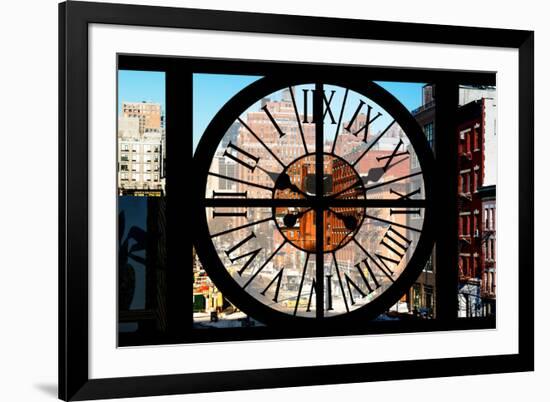 Giant Clock Window - View of Buildings in Garmen District in Winter - Manhattan-Philippe Hugonnard-Framed Photographic Print