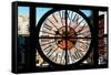 Giant Clock Window - View of Buildings in Garmen District in Winter - Manhattan-Philippe Hugonnard-Framed Stretched Canvas