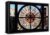 Giant Clock Window - View of Buildings in Garmen District in Winter - Manhattan-Philippe Hugonnard-Framed Stretched Canvas