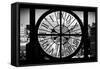 Giant Clock Window - View of Buildings in Garmen District - New York City II-Philippe Hugonnard-Framed Stretched Canvas