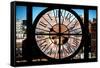 Giant Clock Window - View of Buildings in Garmen District - New York City-Philippe Hugonnard-Framed Stretched Canvas