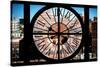 Giant Clock Window - View of Buildings in Garmen District - New York City-Philippe Hugonnard-Stretched Canvas