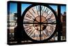 Giant Clock Window - View of Buildings in Garmen District - New York City-Philippe Hugonnard-Stretched Canvas