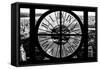 Giant Clock Window - View of Central Park at Sunset II-Philippe Hugonnard-Framed Stretched Canvas