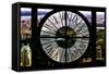 Giant Clock Window - View of Central Park at Sunset-Philippe Hugonnard-Framed Stretched Canvas