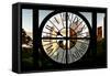 Giant Clock Window - View of Central Park Buildings at Sunset II-Philippe Hugonnard-Framed Stretched Canvas