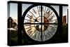 Giant Clock Window - View of Central Park Buildings at Sunset II-Philippe Hugonnard-Stretched Canvas