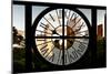 Giant Clock Window - View of Central Park Buildings at Sunset II-Philippe Hugonnard-Mounted Photographic Print