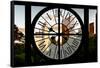 Giant Clock Window - View of Central Park Buildings at Sunset II-Philippe Hugonnard-Framed Stretched Canvas