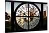 Giant Clock Window - View of Central Park Buildings at Sunset II-Philippe Hugonnard-Stretched Canvas