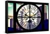 Giant Clock Window - View of Central Park Buildings at Sunset III-Philippe Hugonnard-Framed Stretched Canvas