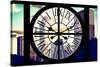 Giant Clock Window - View of Central Park Buildings at Sunset III-Philippe Hugonnard-Stretched Canvas