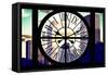 Giant Clock Window - View of Central Park Buildings at Sunset III-Philippe Hugonnard-Framed Stretched Canvas