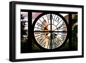 Giant Clock Window - View of Central Park Buildings at Sunset IV-Philippe Hugonnard-Framed Photographic Print