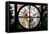 Giant Clock Window - View of Central Park Buildings at Sunset IV-Philippe Hugonnard-Framed Stretched Canvas