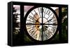 Giant Clock Window - View of Central Park Buildings at Sunset IV-Philippe Hugonnard-Framed Stretched Canvas