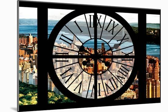 Giant Clock Window - View of Central Park with Hudson River at Sunset-Philippe Hugonnard-Mounted Photographic Print